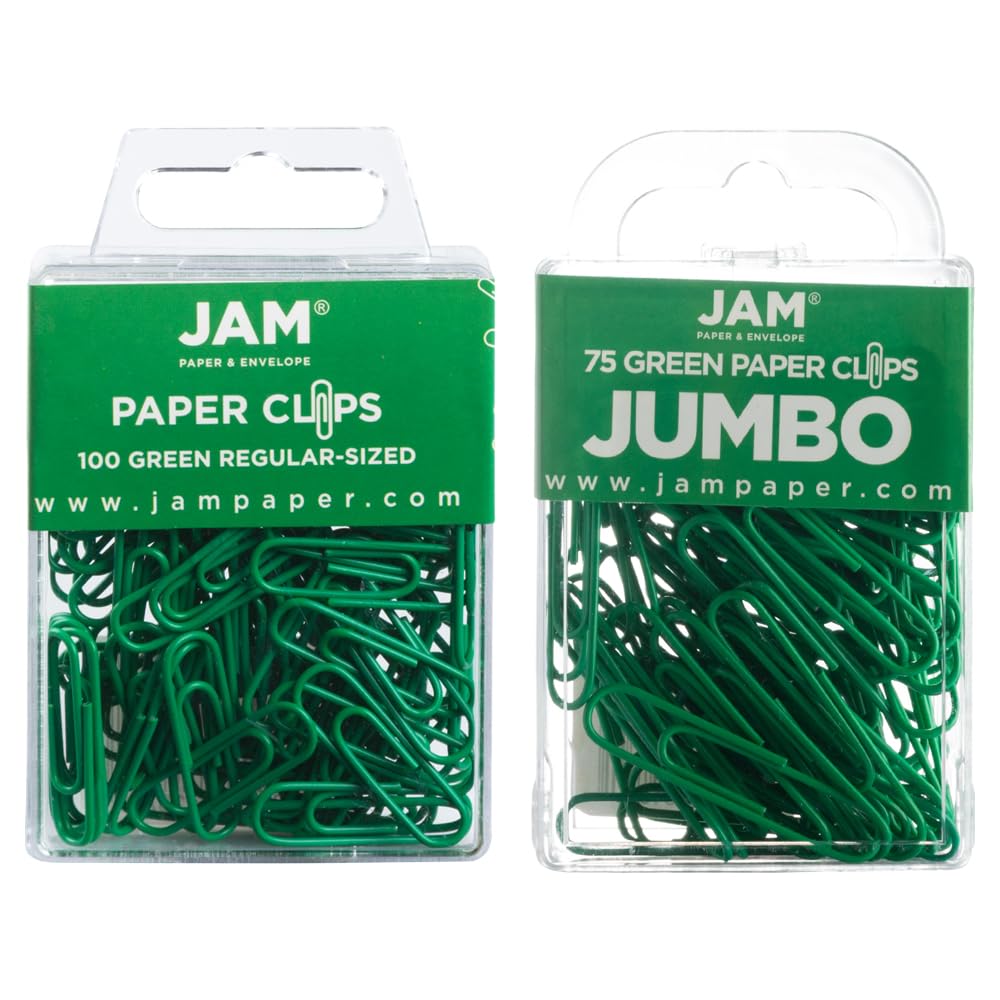 JAM PAPER Colorful Standard Paper Clips - Regular 1 Inch - Orange Paperclips - 100/Pack