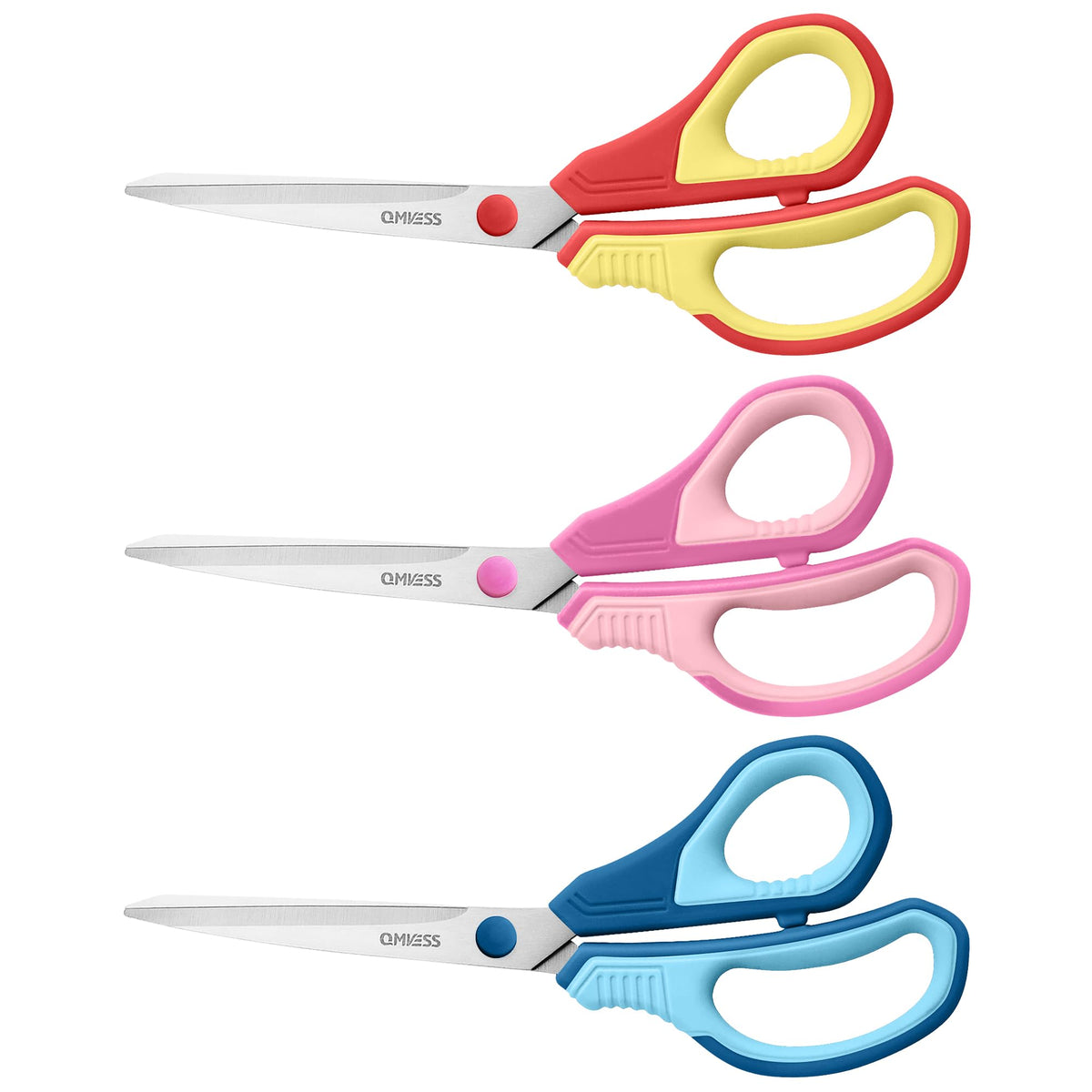 QMVESS 8.5" Scissors All Purpose 3 Pack Heavy Duty for Office School Fabric