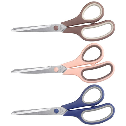 LONGKEY 8.5" Pastel Scissors 3-Pack, Ultra Sharp Stainless Steel