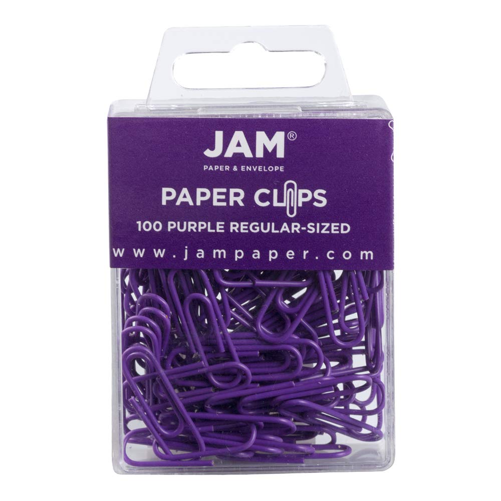 JAM PAPER Colorful Standard Paper Clips - Regular 1 Inch - Orange Paperclips - 100/Pack