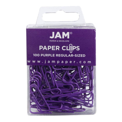 JAM PAPER Colorful Standard Paper Clips - Regular 1 Inch - Orange Paperclips - 100/Pack