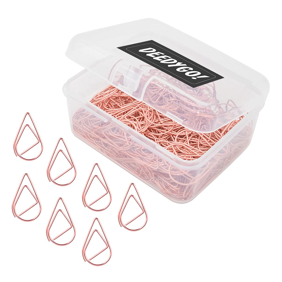 DEEDYGO 250 PCS Gold Paper Clips, Teardrop Paperclips, 1 Inch