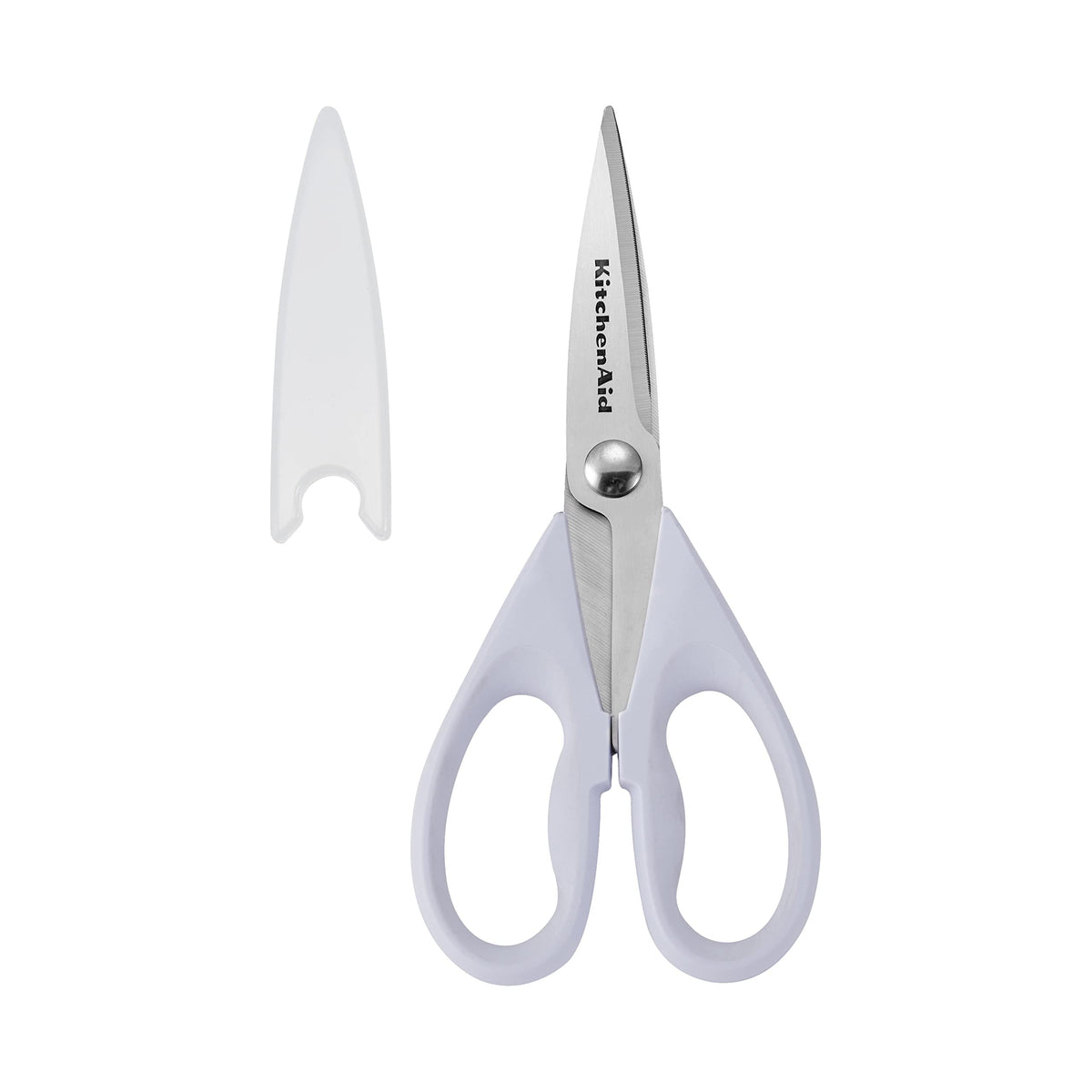 KitchenAid All Purpose Kitchen Shears with Protective Sheath Durable Stainless Steel Scissors, Dishwasher Safe, Soft Grip Comfort Handle, 8.72 Inch, Lavendar Cream