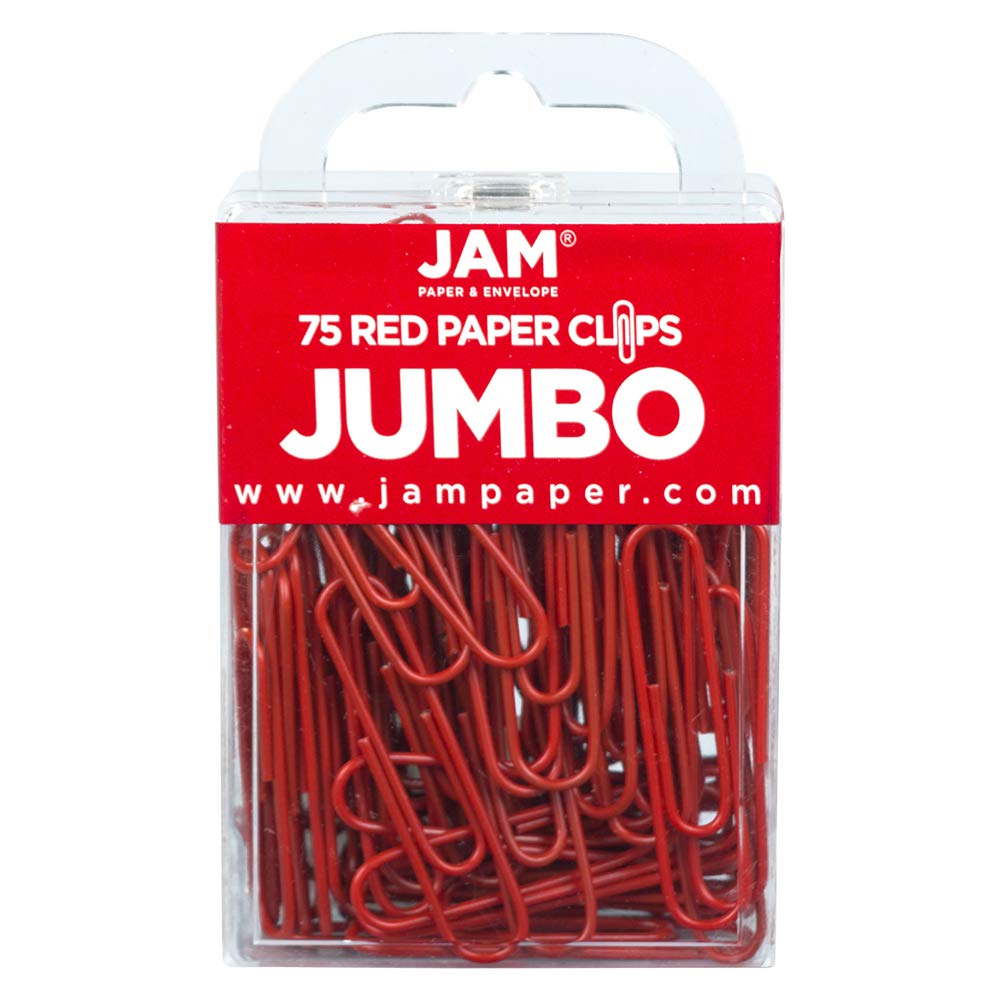 JAM PAPER Colorful Standard Paper Clips - Regular 1 Inch - Orange Paperclips - 100/Pack
