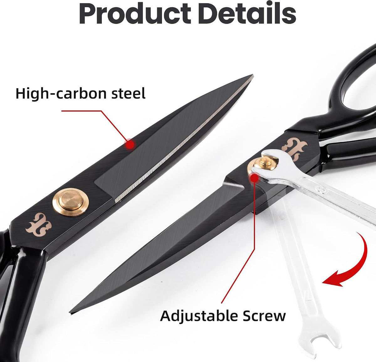 Professional Tailor Scissors 9 Inch for Cutting Fabric Heavy Duty Scissors for Leather Cutting Industrial Sharp Sewing Shears for Home Office Artists Dressmakers