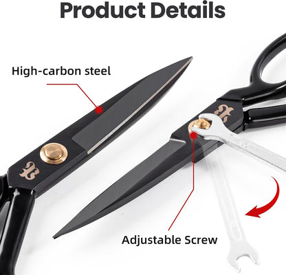 Professional Tailor Scissors 9 Inch for Cutting Fabric Heavy Duty Scissors for Leather Cutting Industrial Sharp Sewing Shears for Home Office Artists Dressmakers