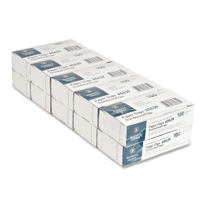 Business Source Jumbo Paper Clips, Steel Wire, 0.041 Gauge, 100 Count, Pack of 10 (1000 Total Paper Clips)