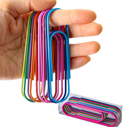 Timenu 4 Inch Jumbo Paper Clips, Large Colored Paper Clips, 40 Pack