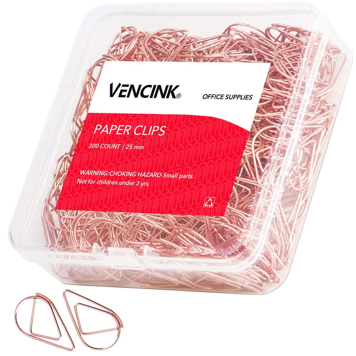 VENCINK 300 Pcs Gold Paper Clips Teardrop Cute Paperclips