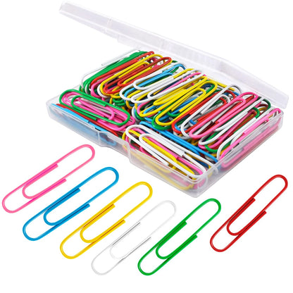 Paper Clips, 100Pcs 2 Inch Large Paperclips Assorted Color