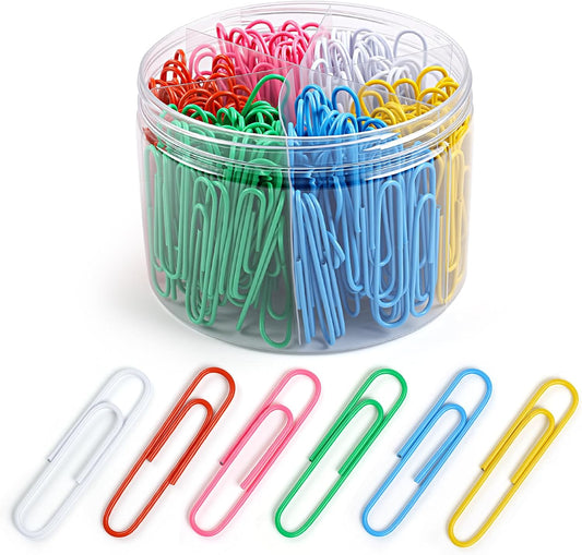 320 Pcs Large Paper Clips, 2 Inch Jumbo Paper Clips, Colorful Coated Paperclips, Heavy Metal Paperclips Office for Teacher Supplies School Supplies