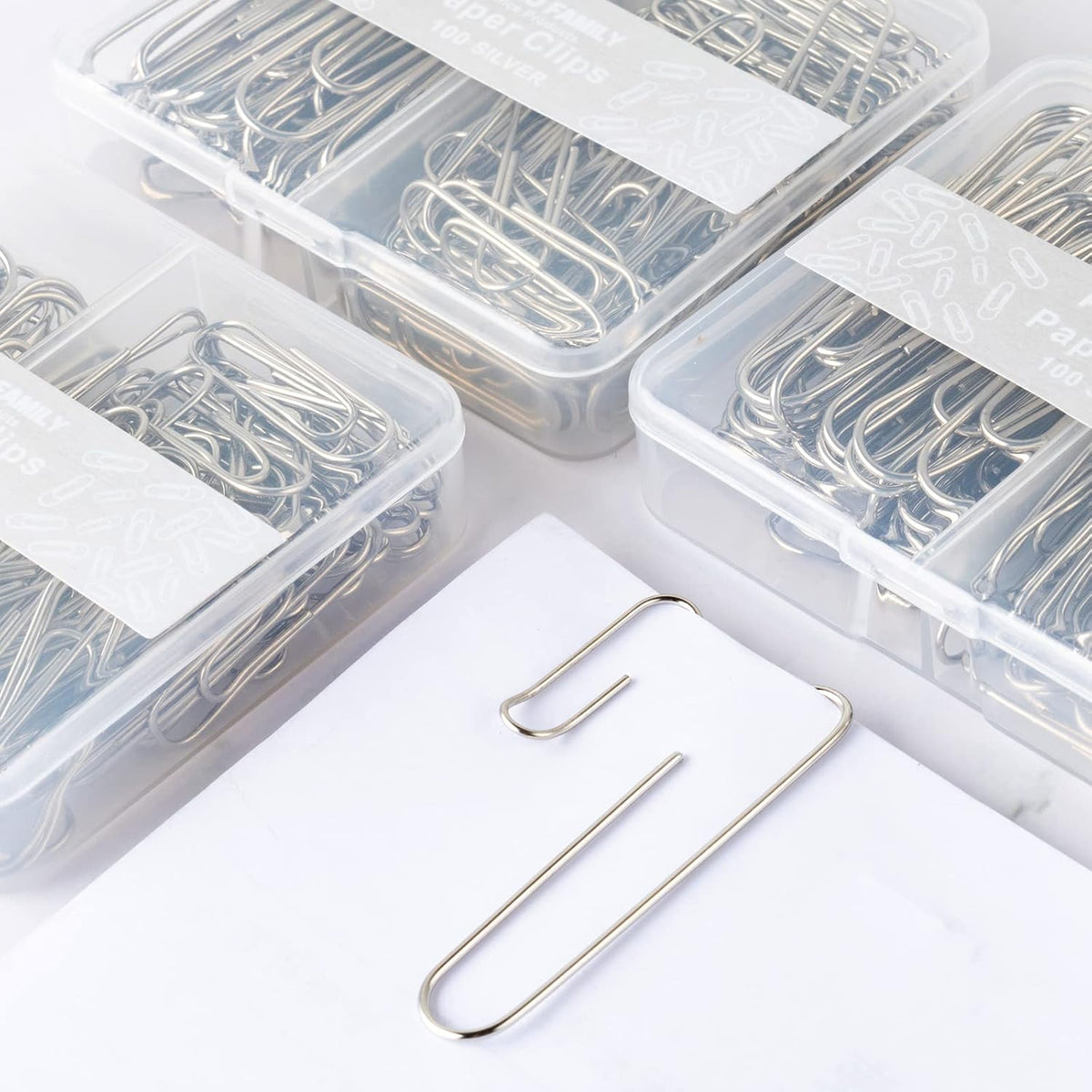 FUDAO FAMILY Paper Clips Assorted Sizes, Large and Small Paper Clips, Paper Clip, Paperclips, Pack of 3 Boxes of 100 Clips Each (300 Clips Total)
