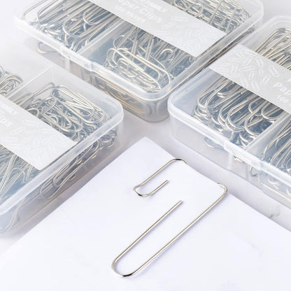 FUDAO FAMILY Paper Clips Assorted Sizes, Large and Small Paper Clips, Paper Clip, Paperclips, Pack of 3 Boxes of 100 Clips Each (300 Clips Total)