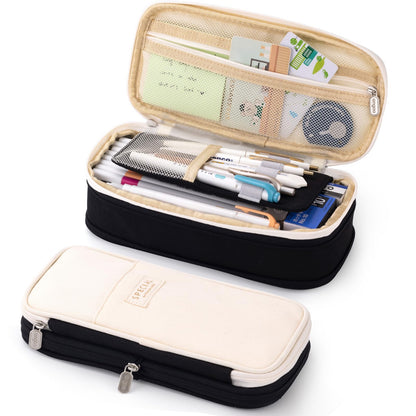 EASTHILL Big Capacity Pencil Pen Case Office College School Large Storage High Capacity Bag Pouch Holder Box Organizer Blue (Cyan)