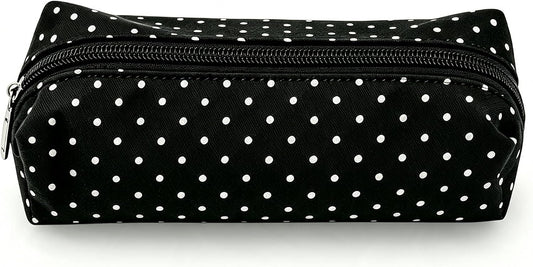 Pencil Case Aesthetic Pencil Pouch for Women Pencil Case Small, Y2K Large Capacity Pencils Case for Women, Pencil Pouch Aesthetic (Black polka dots)