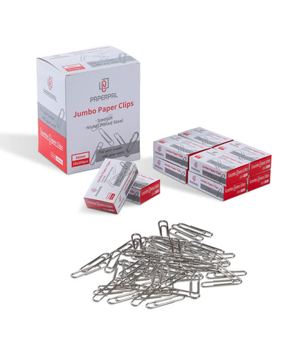 PAPERPAL Paperclips for Office School & Personal Use, #1 Nonskid Paper Clip (1-2/7"), 2000 Medium Paper Clips (20 Boxes of 100 Each), Silver