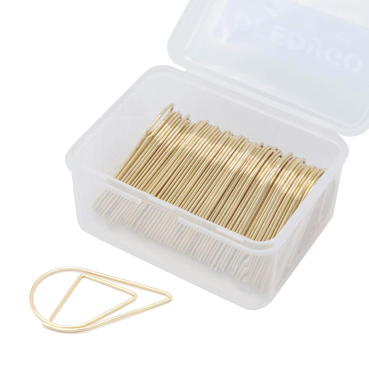 DEEDYGO 250 PCS Gold Paper Clips, Teardrop Paperclips, 1 Inch