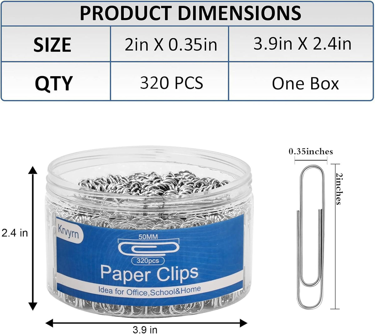Jumbo Paper Clips,Large PaperClips,320Pcs Paper Clip for School and Office.