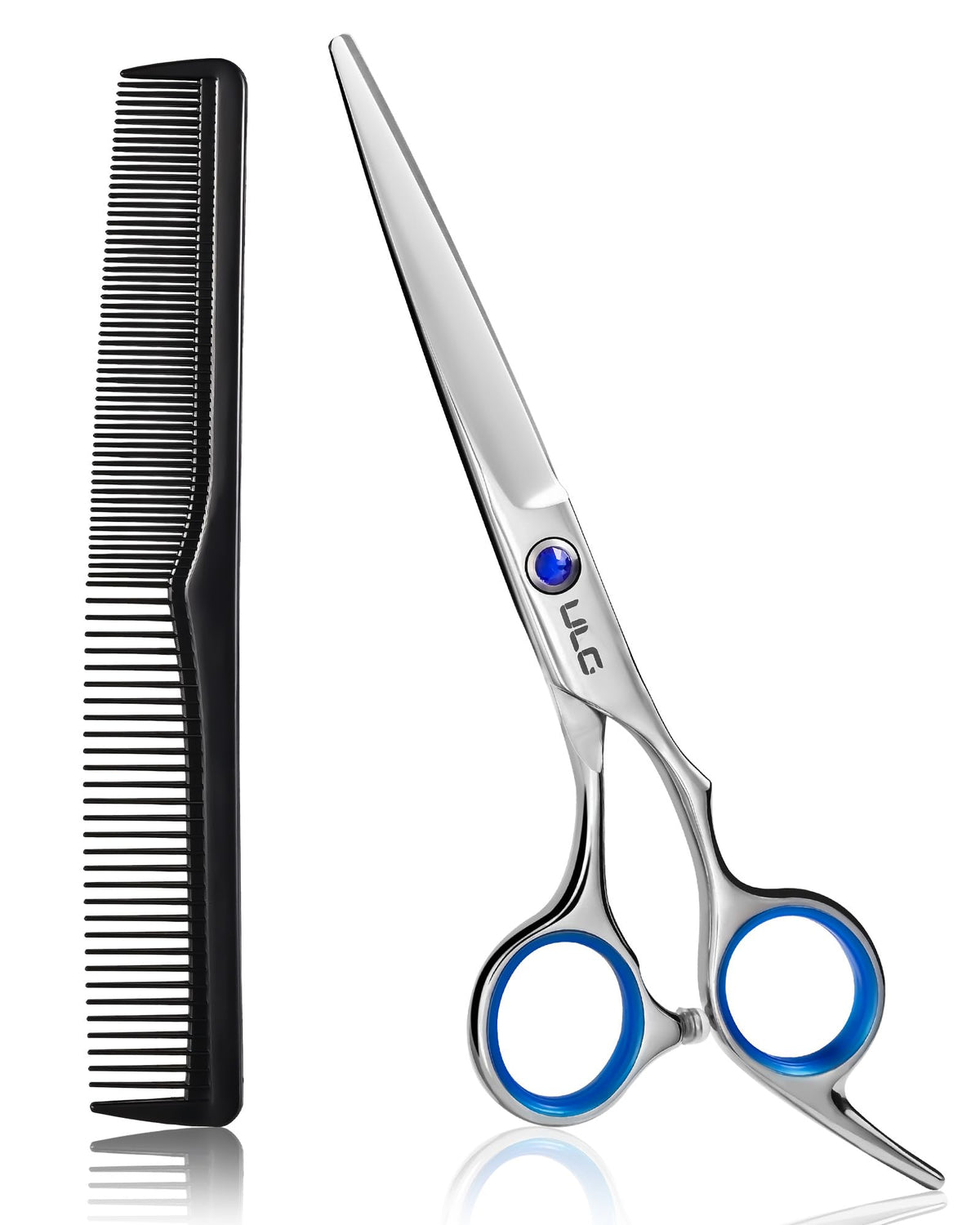 Hair Cutting Scissors, ULG Professional Hair Scissors 6.5 inch Right-Hand Razor Edge Barber Shears Salon Hair Cutting Shears Made of Japanese Stainless Steel, Hand Sharpened Blue
