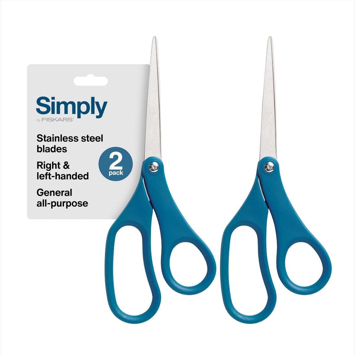 Fiskars 8" Everyday Titanium SoftGrip All Purpose Scissors, 2-Pack