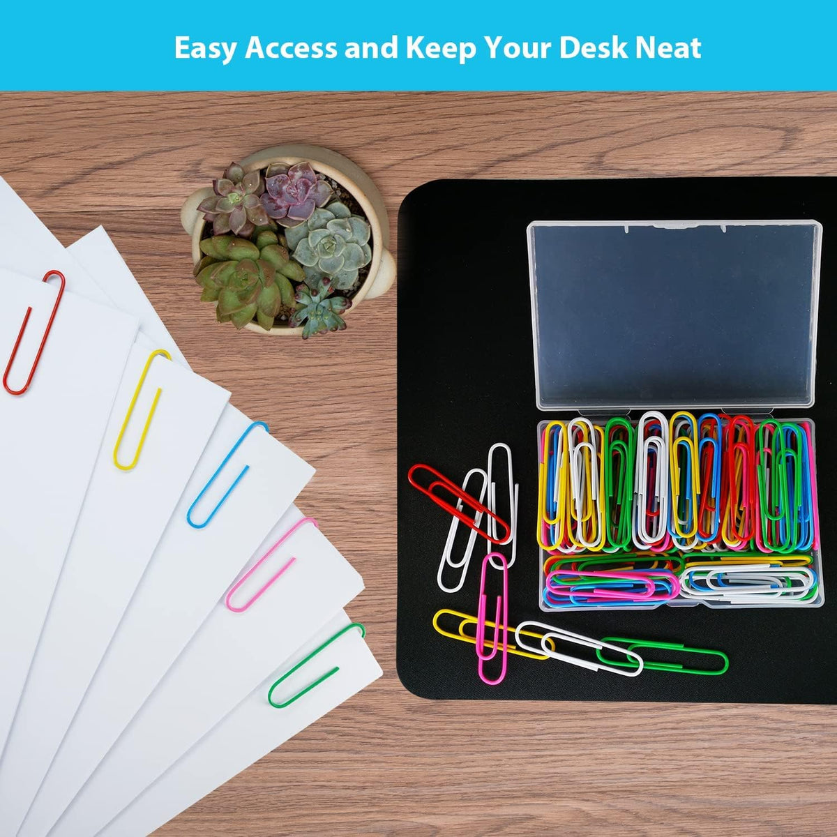 Paper Clips, 100Pcs 2 Inch Large Paperclips Assorted Color