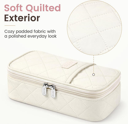 Sooez Cute Pencil Case, Soft Quilted Pencil Pouch, Large Pen Pencil Bag