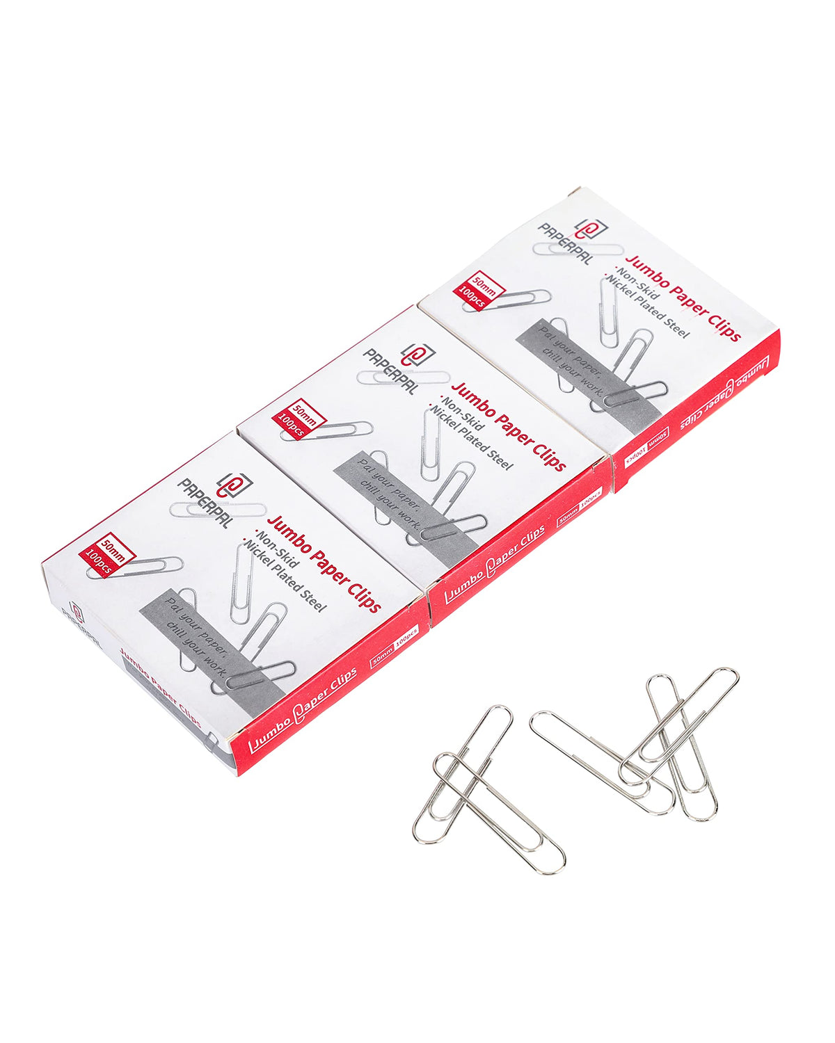 PAPERPAL Paperclips for Office School & Personal Use, #1 Smooth Paper Clip (1-2/7"), 600 Medium Paper Clips (6 Boxes of 100 Each), Silver