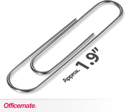Officemate Giant Paper Clips, Pack of 10 Boxes of 100 Clips Each (1,000 Clips Total) (99914)
