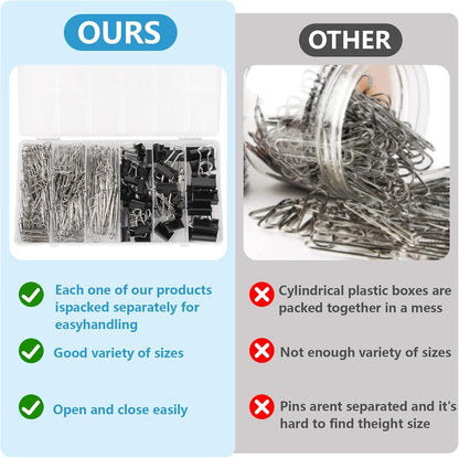 500PCS Paper Clips and Binder Clips Assorted Sizes
