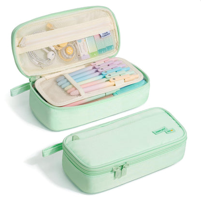 Four Candies Large Pencil Case, 5 Compartments Canvas Pen Organize
