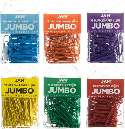 JAM PAPER Colorful Standard Paper Clips - Regular 1 Inch - Orange Paperclips - 100/Pack