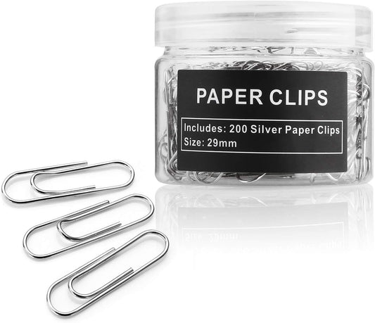 Paper Clips, 200 Pack, Paperclips, Paper Clip, Suitable for Office, School, and Daily use, Also Used for Daily DIY, Clip(Silver)
