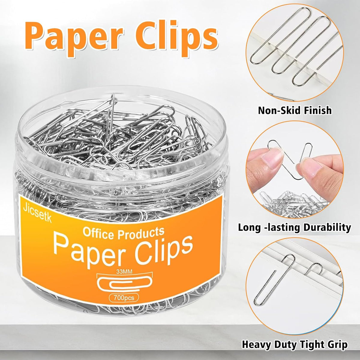 Medium Paper Clips,Paper Clip Medium Size,700 Pcs Clips Office Supplies for Paperwork Ideal for Home, School and Teacher Supplies.