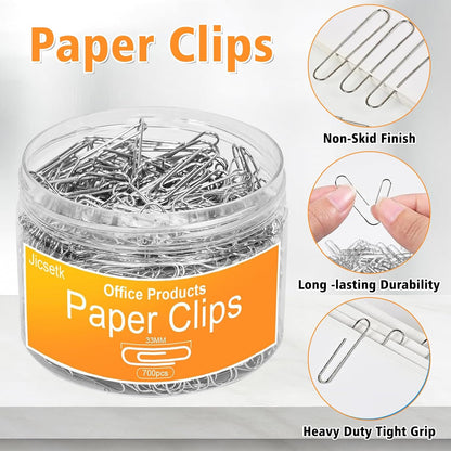Medium Paper Clips,Paper Clip Medium Size,700 Pcs Clips Office Supplies for Paperwork Ideal for Home, School and Teacher Supplies.