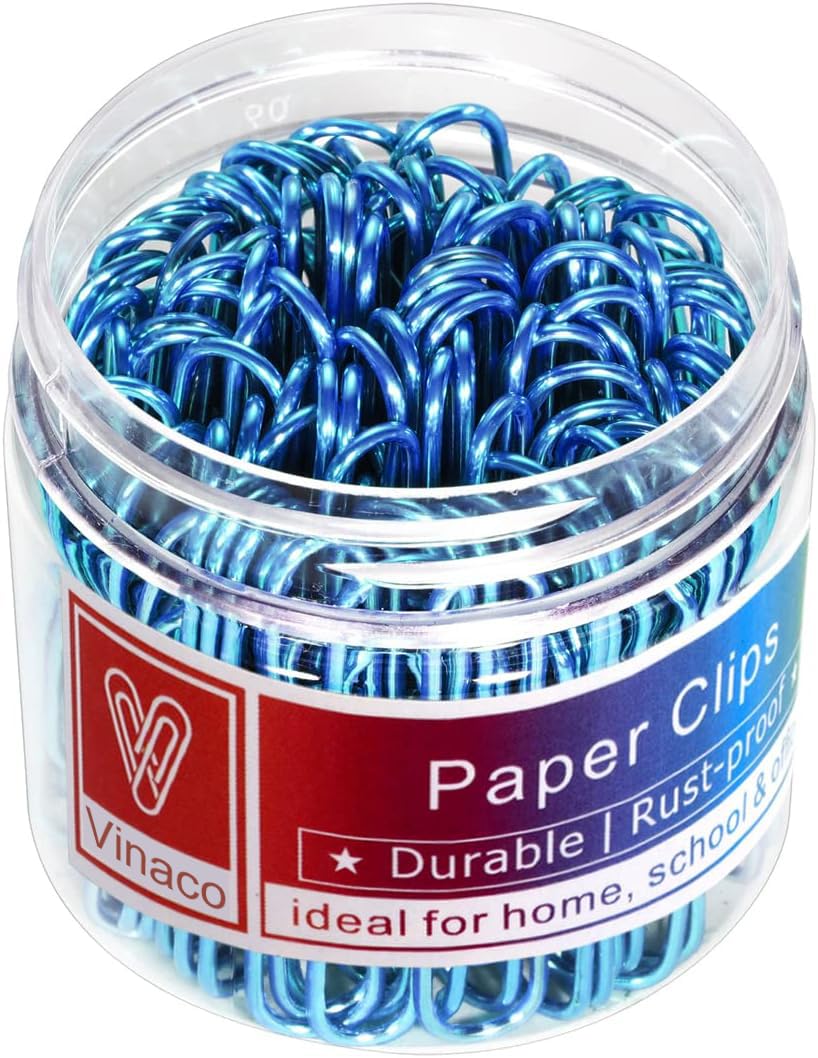 Vinaco Silver Large Paper Clips, 100 Pack 2", Rustproof Office School Use