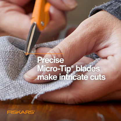 Fiskars 5" Orange-Handled Micro-Tip Fabric Scissors, No. 5