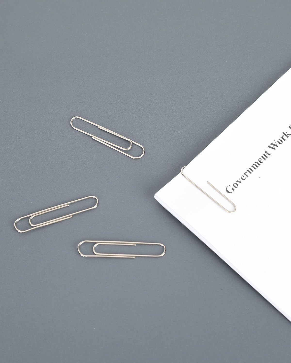 PAPERPAL Jumbo Non-Skid Paper Clips, 2 Inch (50 mm), 300 Count, Silver