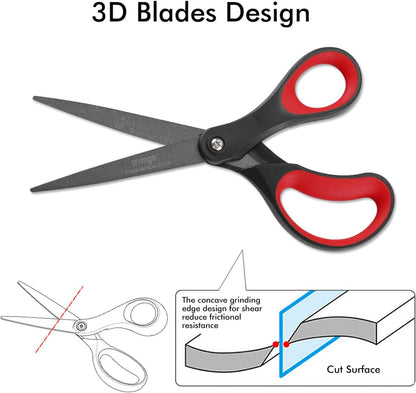 LIVINGO Scissors All Purpose Heavy Duty 8" Office Titanium Non Stick 2 Pack