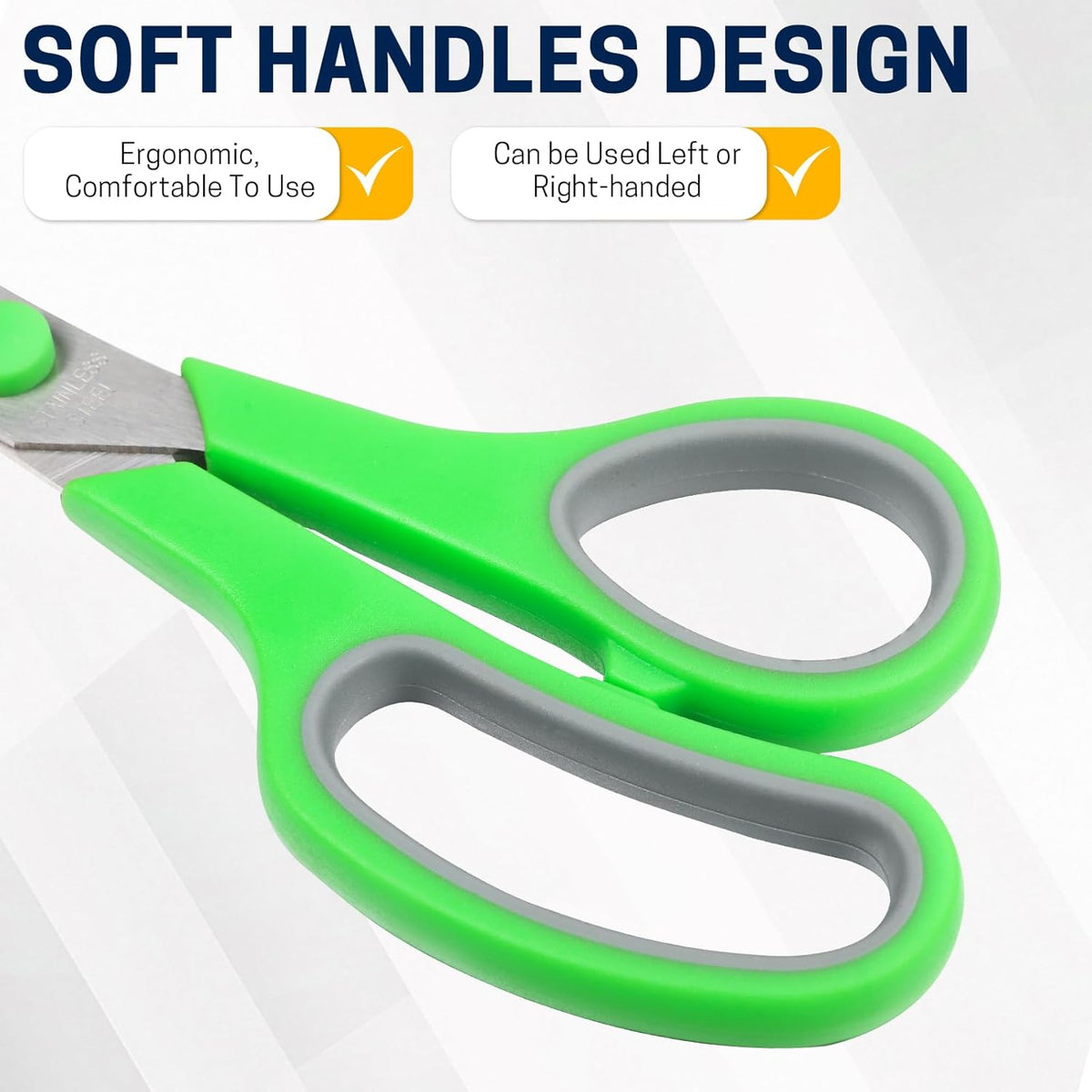 BURVAGY 10 Pack 8" Scissors All Purpose, Heavy Duty Scissors for Office