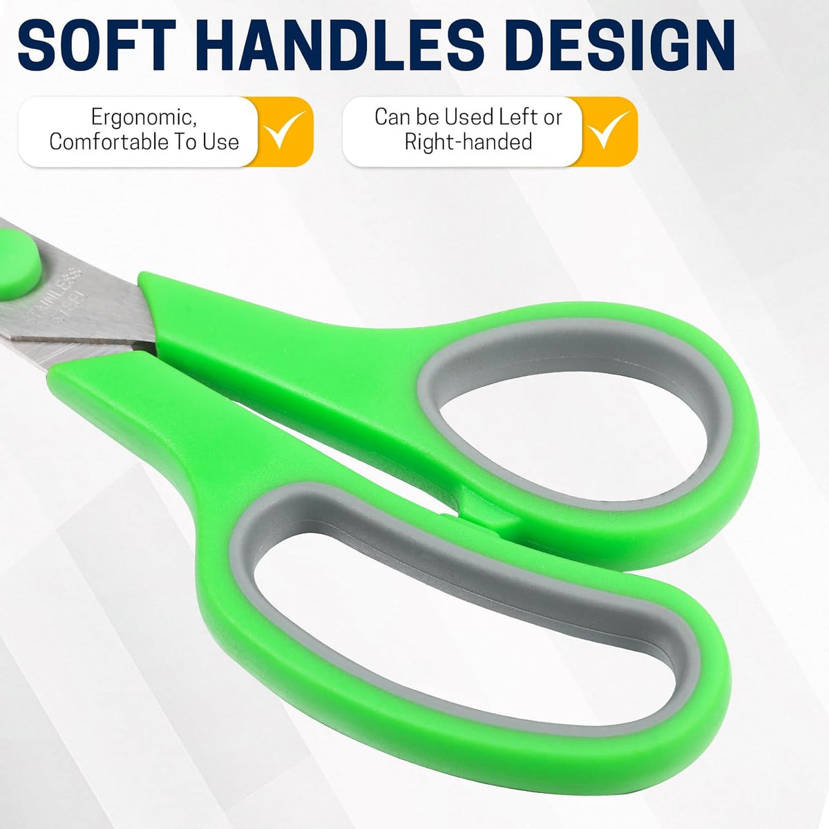 BURVAGY 24 Pack 8" Scissors All Purpose, Heavy Duty Scissors for Office