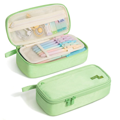 Four Candies Large Pencil Case, 5 Compartments Canvas Pen Organize
