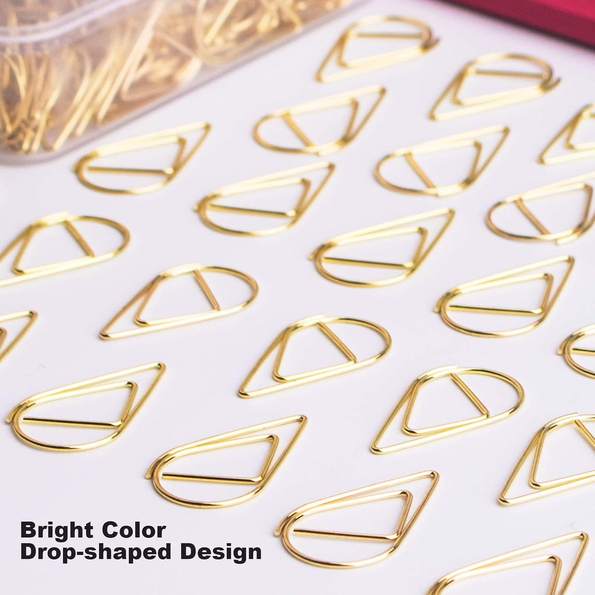 VENCINK 300 Pcs Gold Paper Clips Teardrop Cute Paperclips