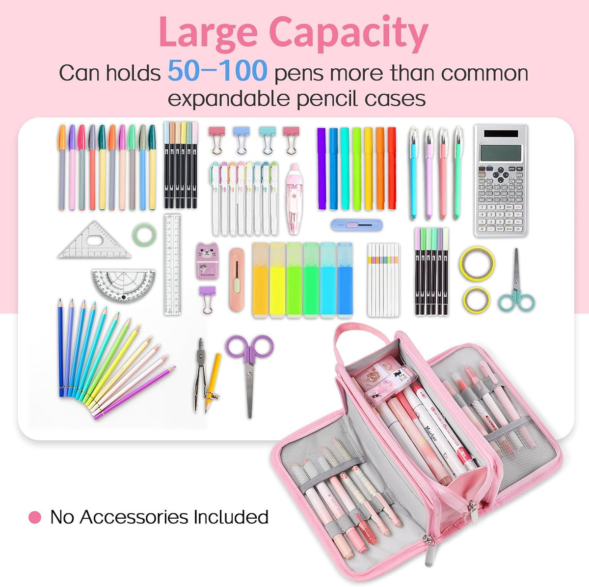 Sooez Big Pencil Case, Pencil Pouch, Pencil Bag, Pencil Box, Purple & Plaid