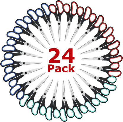 iBayam 8.5" Scissors All Purpose, 2.5mm Sharp Blade, 3 Cute School Office