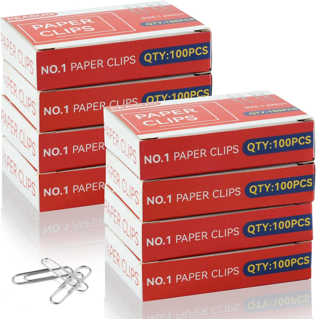 800 PCS Medium Paper Clips #1, Smooth Paperclip for Office & School, 1.3 in