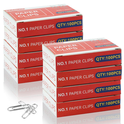 800 PCS Medium Paper Clips #1, Smooth Paperclip for Office & School, 1.3 in