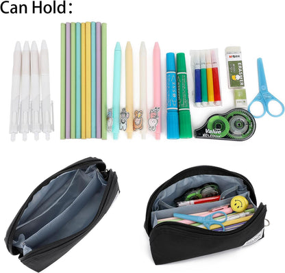 Pencil Case,Large Opening Pencil Pouch,Zipper Closure,Portable Stationery Organizer pencil bag,Office Travel Multi-Purpose Bag