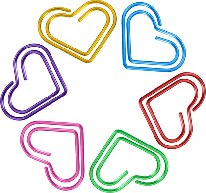 Frienda 105 Pieces Fun Heart Paper Clips, Fancy Office Supplies