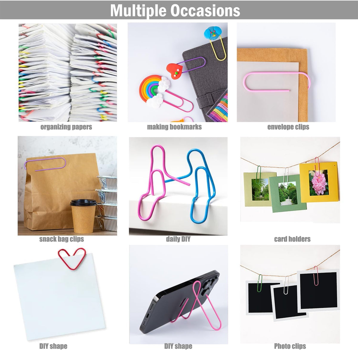 Timenu 4 Inch Jumbo Paper Clips, Large Colored Paper Clips, 40 Pack