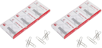 PAPERPAL Paperclips for Office School & Personal Use, #1 Nonskid Paper Clip (1-2/7"), 2000 Medium Paper Clips (20 Boxes of 100 Each), Silver